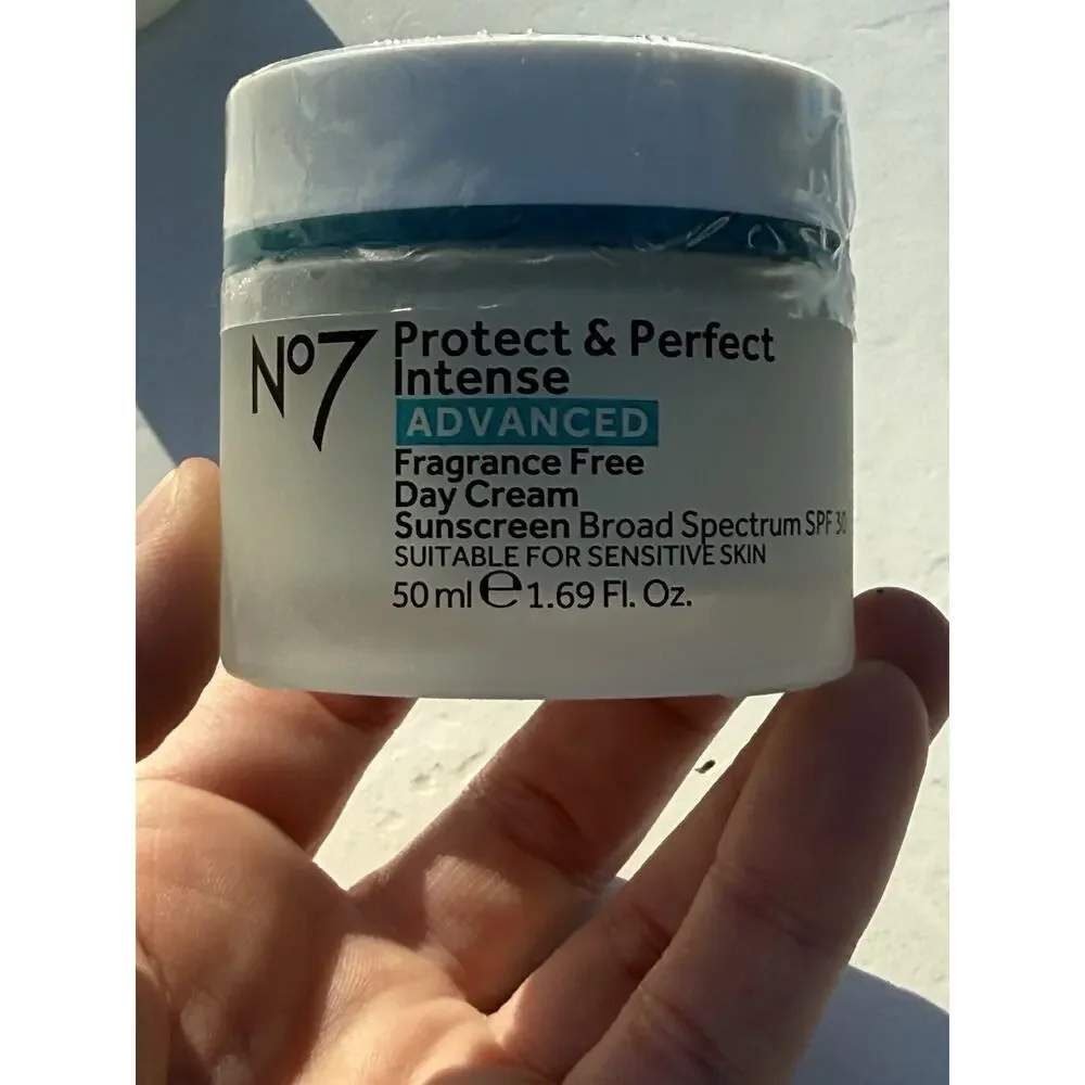 (2)No7 Protect & Perfect Intense Advanced Fragrance Free Day Cream SPF 30 NO BOX